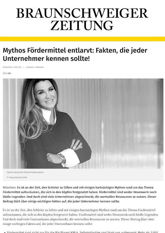 2024-06-28 Braunschweiger Zeitung Mythos Fördermittel